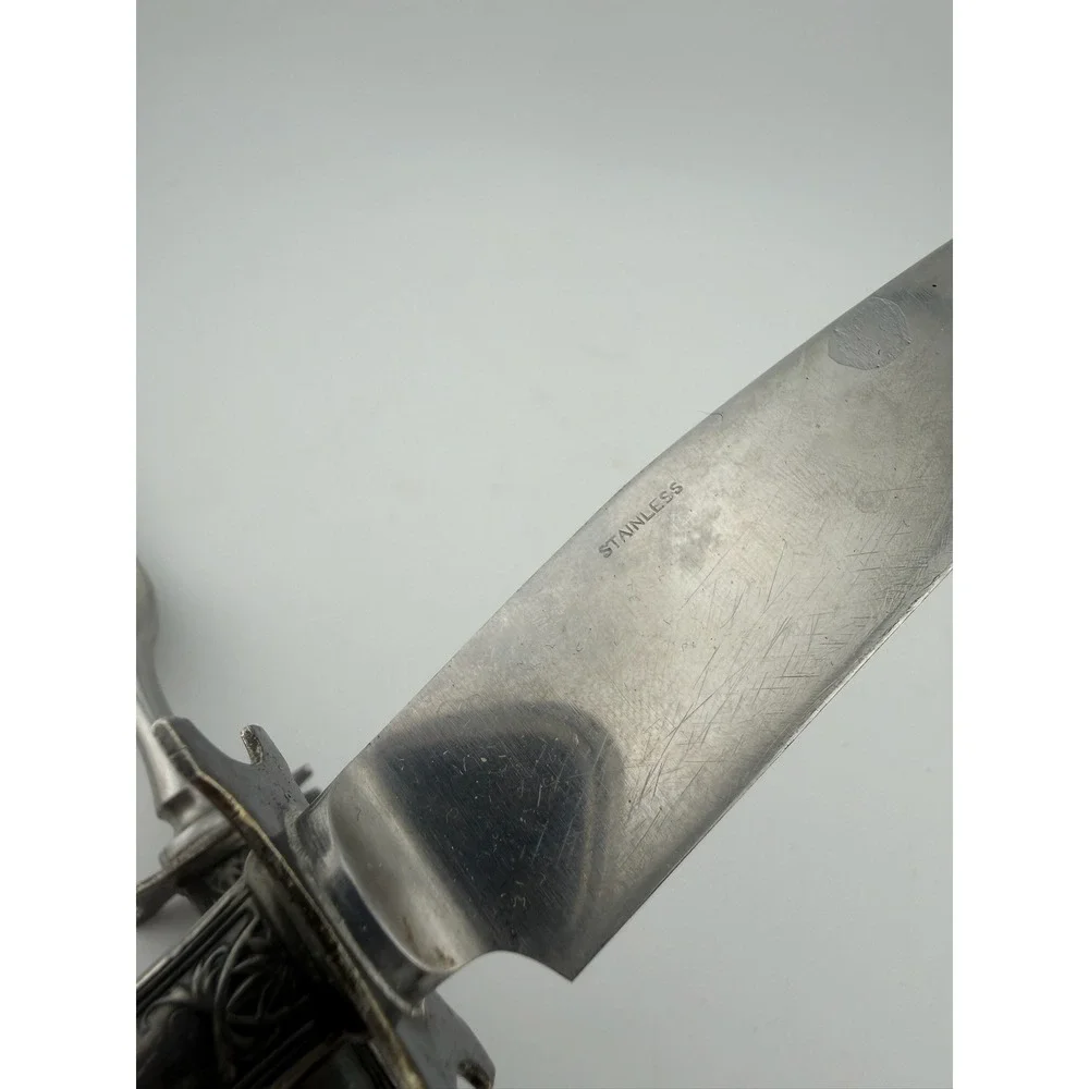 Vintage‎ R Wallace & Sons Carving Set - Sterling Silver Handle Stainless 2pc